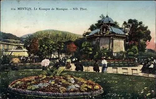 Ak Menton Alpes Maritimes, Le Kiosque de Musique