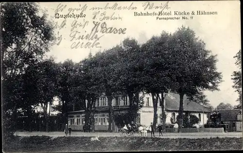 Ak Buxtehude in Niedersachsen, Bahnhofs-Hotel