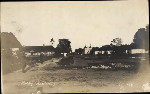 Foto Ak Holoby Ukraine, Straßenpartie, 1. WK