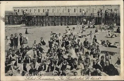 Ak Świnoujście Swinemünde Pommern, Badegäste im Familienbad