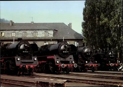Ak Aue im Erzgebirge Sachsen, Deutsche Eisenbahnen, 75 Jahre Bw Aue 1983, 35 1113 6, Dampflok