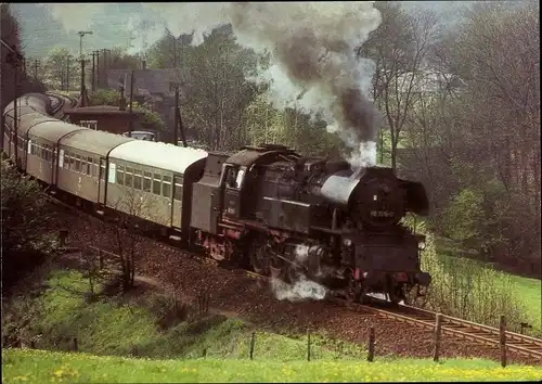 Ak Deutsche Eisenbahn, Dampflok, 65 1015 mit P 9075