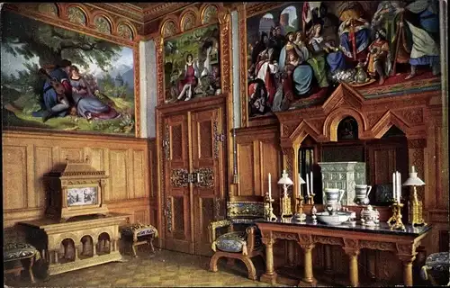 Ak Hohenschwangau Schwangau im Ostallgäu, Schloss Neuschwanstein, Toilettezimmer, Nr. 459