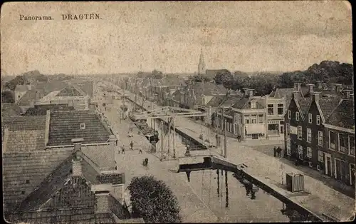 Ak Drachten Friesland Niederlande, Panorama