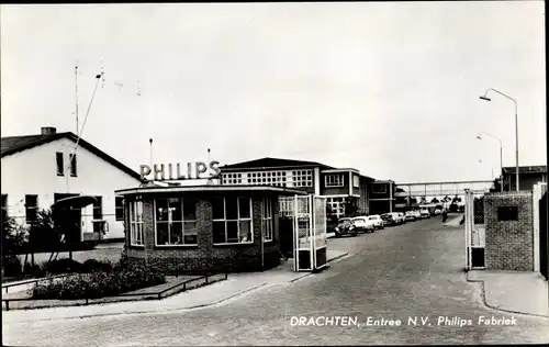 Ak Drachten Friesland Niederlande, Entree N. V. Philips Fabriek