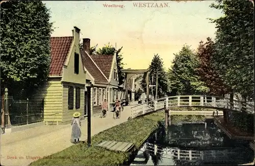 Ak Westzaan Zaanstad Nordholland Niederlande, Weelbrug