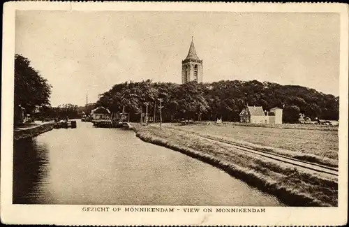 Ak Monnikendam Waterland Nordholland Niederlande, Gezicht op Monnikendam