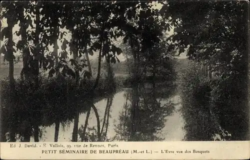 Ak Beaupréau Maine et Loire, Petit Seminaire, L'Evre vue des Bosquets