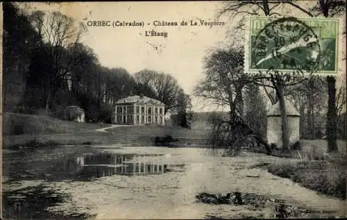 Ak Orbec Calvados, Chateau de la Vespiere, L'Etang