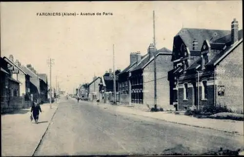 Ak Fargniers Aisne, Avenue de Paris