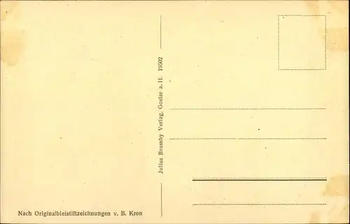 Künstler Ak Kron, B., Goslar am Harz, Alte Gasse