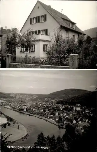 Ak Neckargemünd am Neckar, Ort aus Vogelschau, Haus