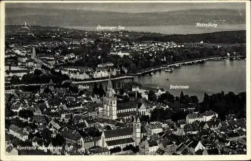 Ak Konstanz am Bodensee, Stadtansicht, Überlinger See, Meersburg