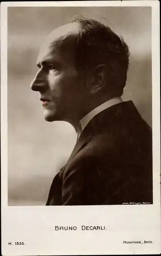 Ak Schauspieler Bruno Decarli, Portrait