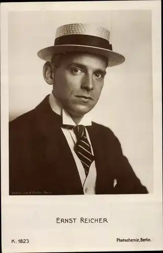 Ak Schauspieler Ernst Reicher, Portrait mit Hut