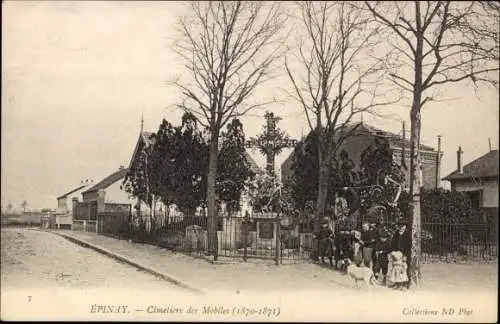 Ak Epinay Essonne, Cimetiere des Mobiles