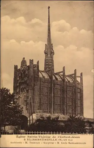 Ak Elisabethville Yvelines, Eglise Sainte Therese de l'Enfant Jesus