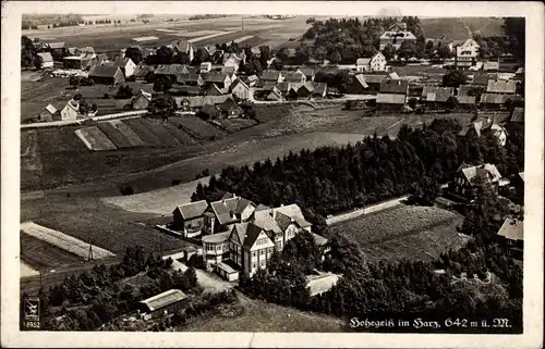 Ak Hohegeiß Braunlage im Oberharz, Fliegeraufnahme, Blick auf den Ort, Klinke & Co. 18952