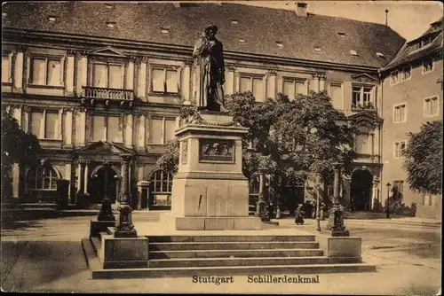 Ak Stuttgart am Neckar, Schillerdenkmal