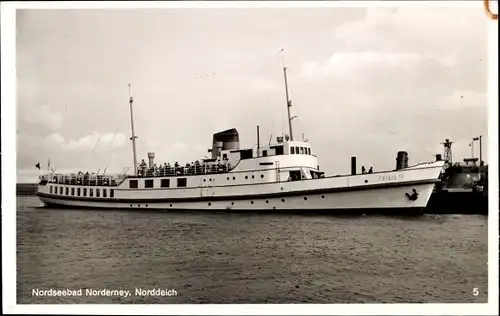 Ak Norderney in Ostfriesland, Fährschiff Frisia IX, Reederei Norden Frisia