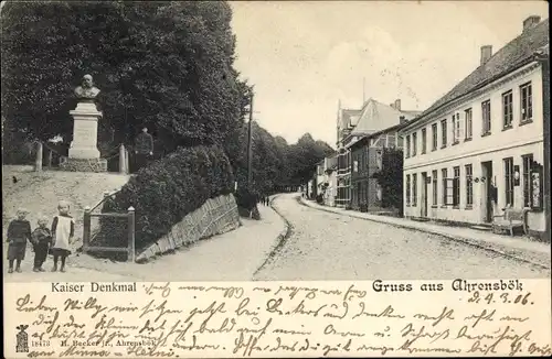 Ak Ahrensbök in Ostholstein, Kaiser-Denkmal