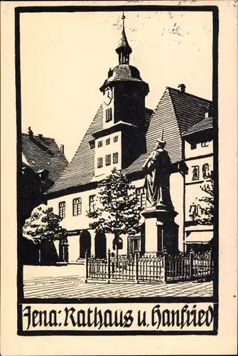 Ak Jena in Thüringen, Rathaus und Hanfried