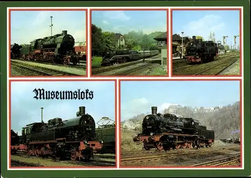 Ak Deutsche Eisenbahn, Museumloks, Dampflok, 58 261, 18 201, 74 1230, 93 230, 38 205