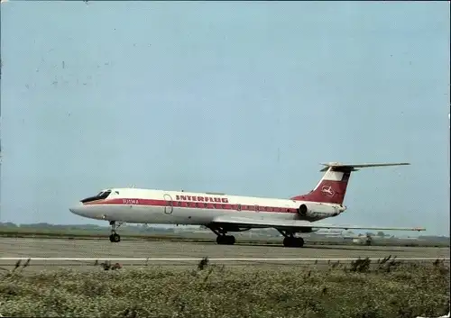 Ak Deutsches Passagierflugzeug der Interflug, Tupolew TU 134 A beim Start