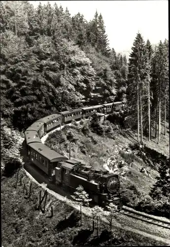 Ak Harzquerbahn, Deutsche Eisenbahn, Dampflok