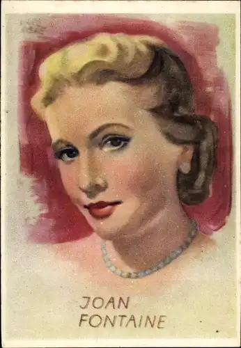 Künstler Ak Röhe, Karl, Schauspielerin Joan Fontaine, Portrait