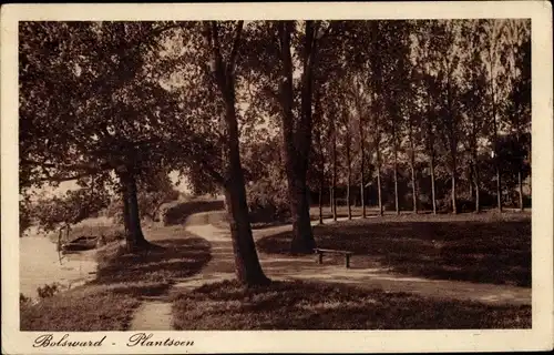 Ak Bolsward Boalsert Friesland, Plantsoen