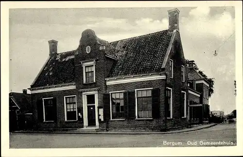 Ak Bergum Friesland Niederlande, Oud Gemeentehuis