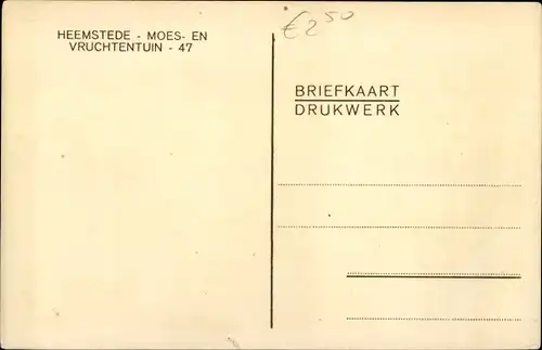 Ak Heemstede Nordholland Niederlande, Moes en Vruchtentuin