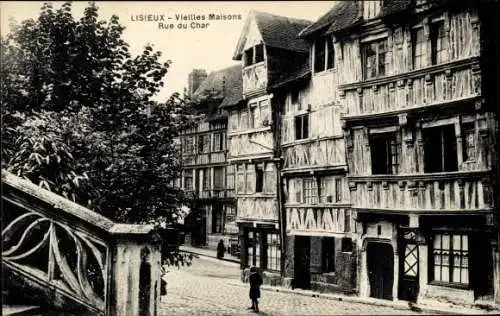 Ak Lisieux Calvados, Vieilles Maisons, Rue du Char