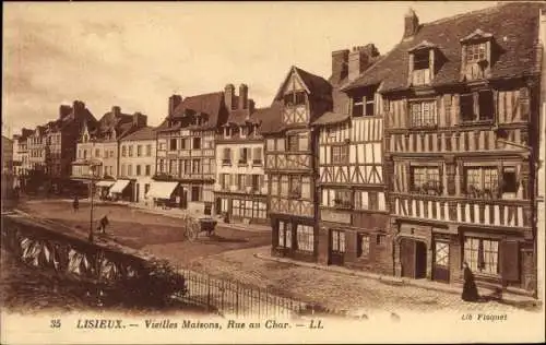 Ak Lisieux Calvados, Vieilles Maisons, Rue au Char