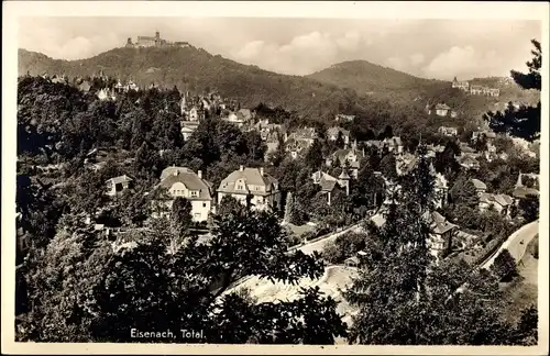 Ak Lutherstadt Eisenach in Thüringen, Panorama mit Wartburg