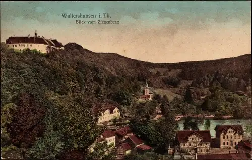 Ak Waltershausen in Thüringen, Blick vom Ziegenberg