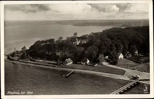 Ak Kitzeberg Heikendorf an der Kieler Förde, Luftbild, Brücke, Häuser, Klinke 13363