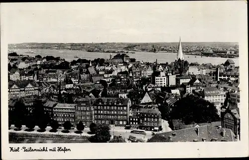 Ak Hansestadt Kiel, Teilansicht mit Hafen