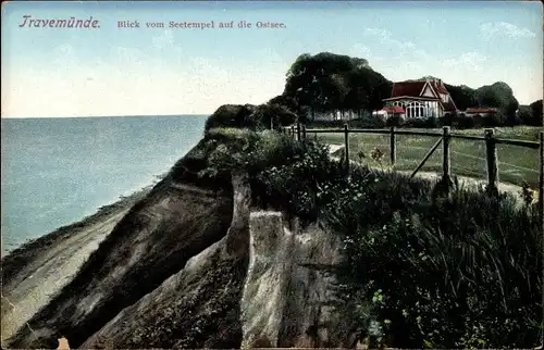 Ak Ostseebad Travemünde Lübeck, Blick vom Seetempel auf die Ostsee