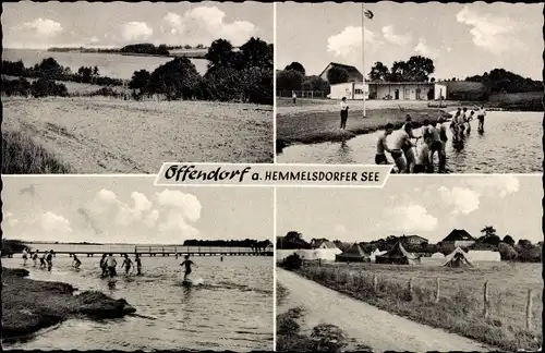 Ak Offendorf Ratekau in Ostholstein, Felder, Zeltlager, Tauziehen, Kinder, Steg