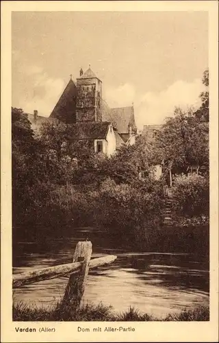 Ak Verden an der Aller, Dom, Aller-Partie