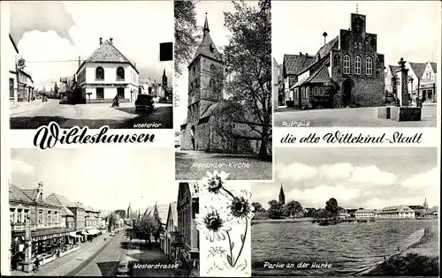 Ak Wildeshausen in Oldenburg, Huntepartie, Westerstraße, Rathaus, Westertor