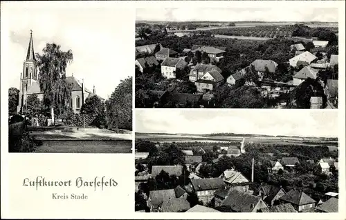 Ak Harsefeld im Kreis Stade, Kirche, Luftbilder vom Ort