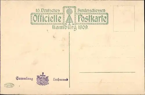 Ak Hamburg Mitte Altstadt, Festzug, Hamburger Bürgermilitär, 16. Deutsches Bundesschießen, Lachmund