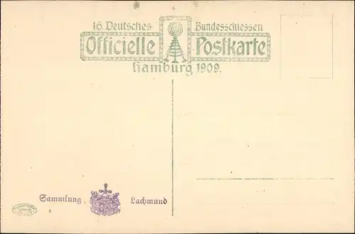 Ak Hamburg, Festzug, 16. Dt. Bundesschießen 1909, Unser Schutzgebiet Klautschou, Stadttor