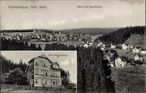 Ak Finsterbergen Friedrichroda im Thüringer Wald, Panorama von Knaufsruhe, Villa Steigerhaus