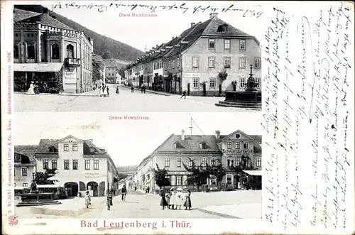 Ak Bad Leutenberg Thüringen, Obere und untere Marktstraße