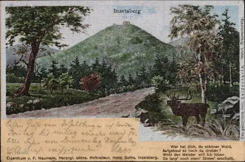 Ak Brotterode Trusetal in Thüringen, Inselsberg, Seidenimitat