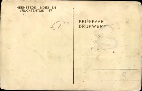 Ak Heemstede Nordholland Niederlande, Moes en Vruchtentuin